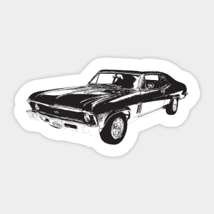 Vintage muscle car retro design Sticker